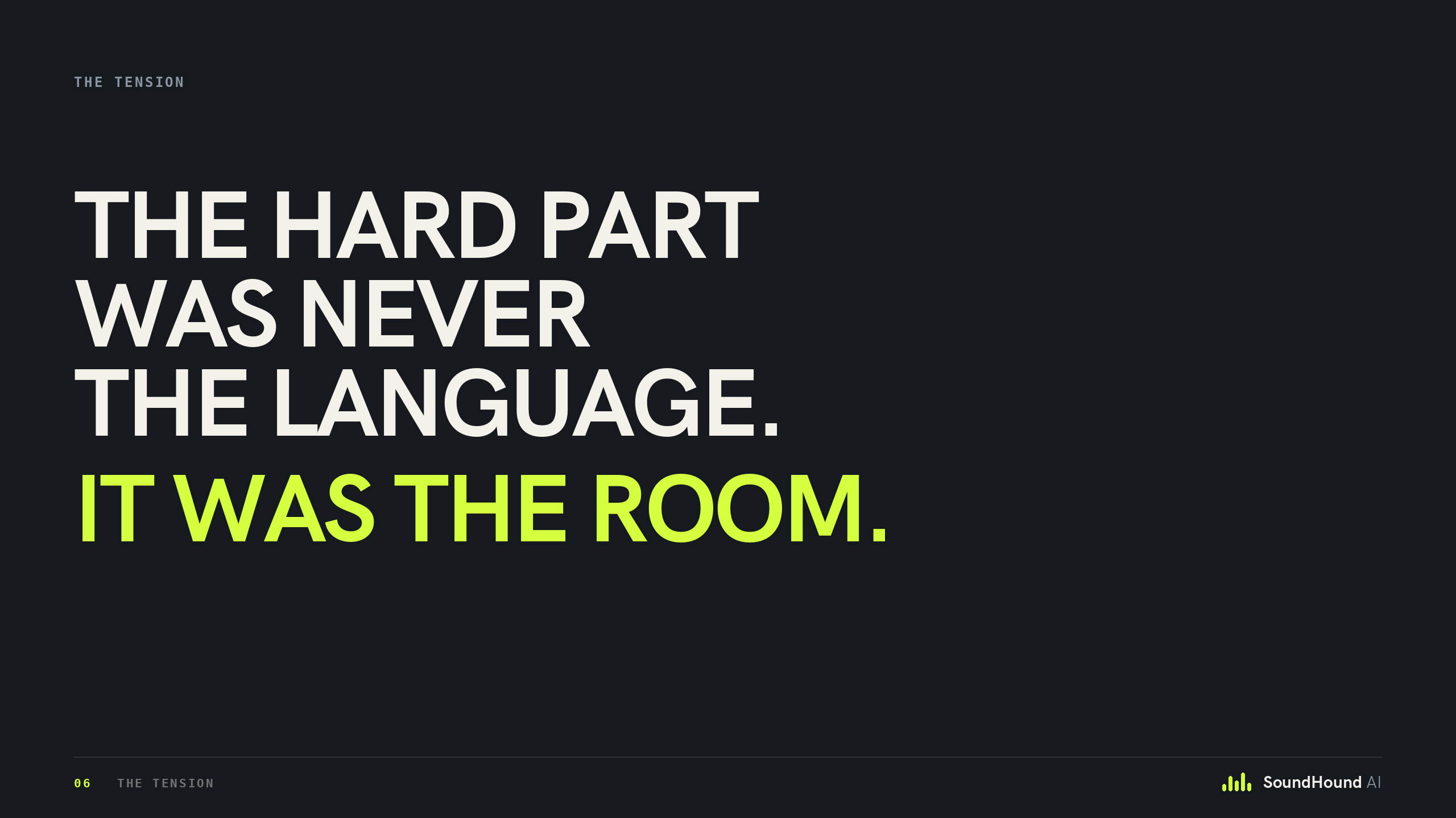 Pitch deck: the tension