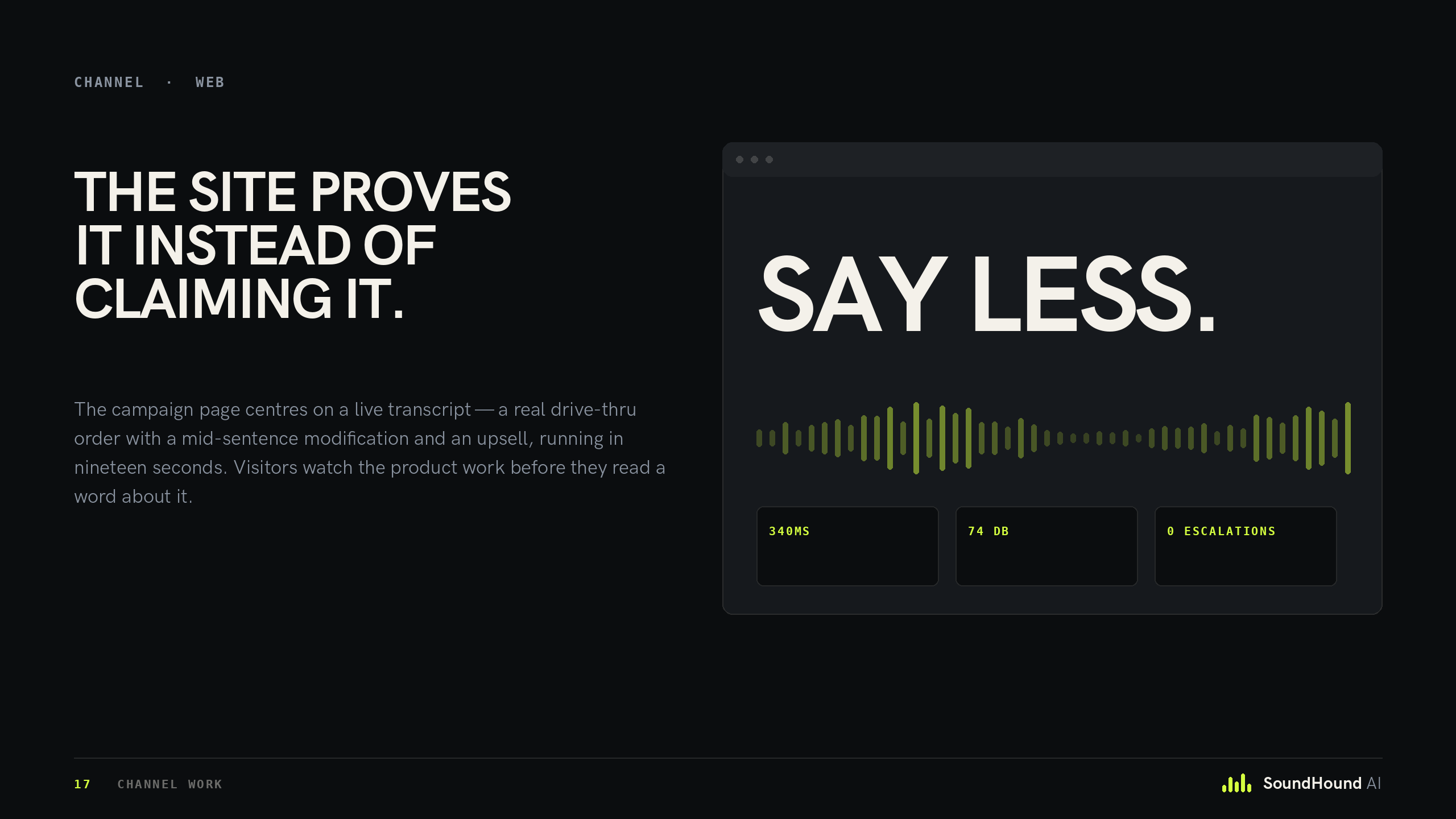 Pitch deck: web channel
