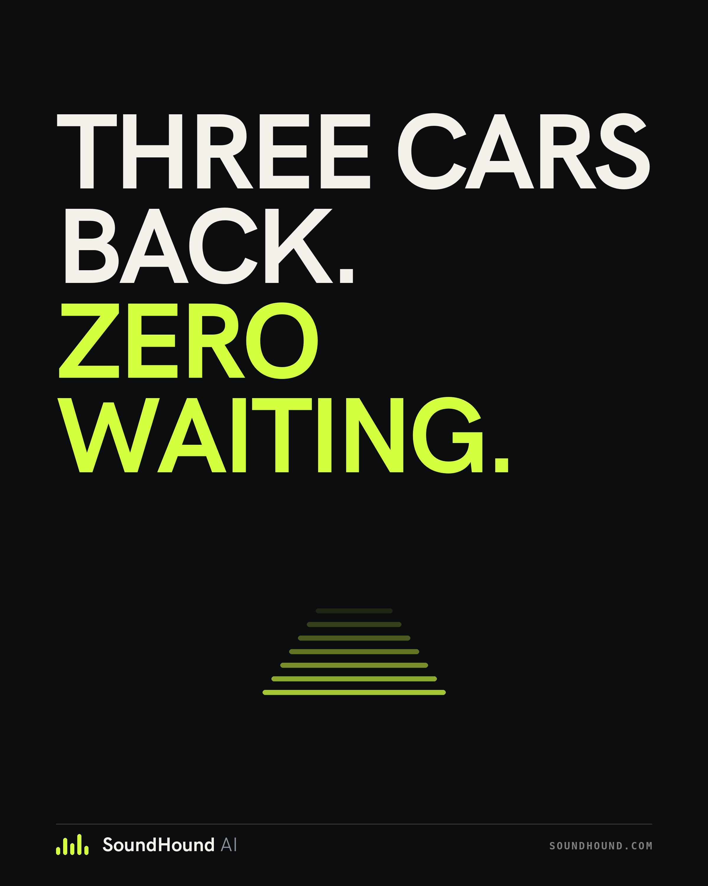 OOH poster: Three cars back.